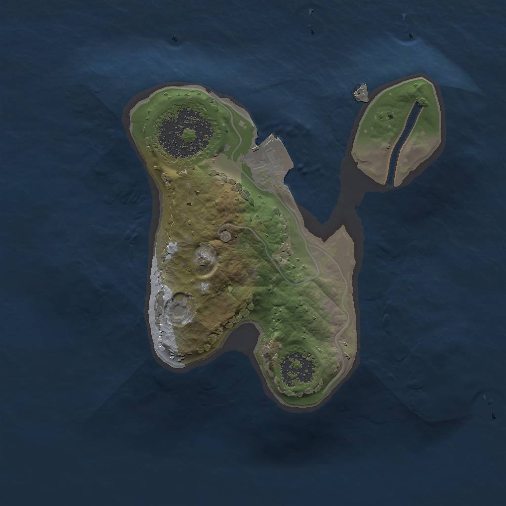 Rust Map: Procedural Map, Size: 1500, Seed: 9061985, 3 Monuments