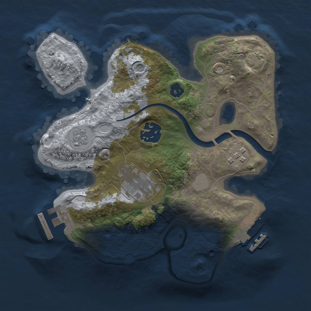 Rust Map: Procedural Map, Size: 2250, Seed: 719252589, 8 Monuments