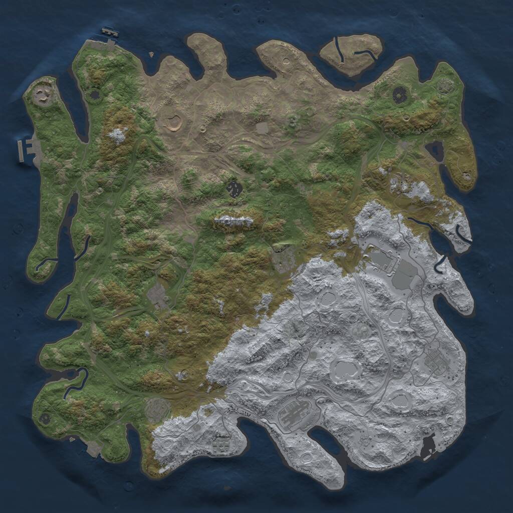 Rust Map: Procedural Map, Size: 4800, Seed: 569519364, 17 Monuments