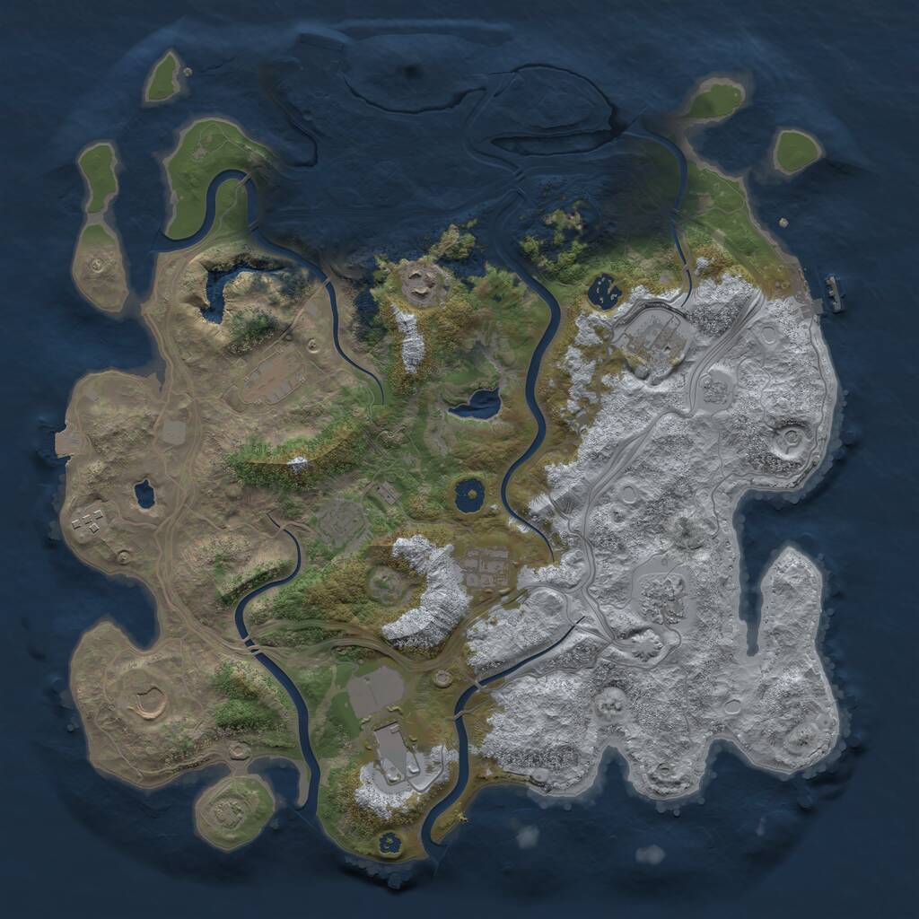 Rust Map: Procedural Map, Size: 4250, Seed: 523783178, 16 Monuments