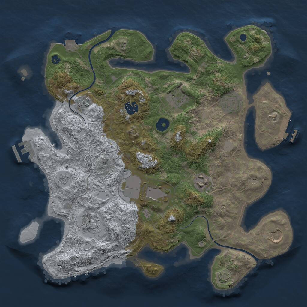 Rust Map: Procedural Map, Size: 3500, Seed: 78451234, 14 Monuments