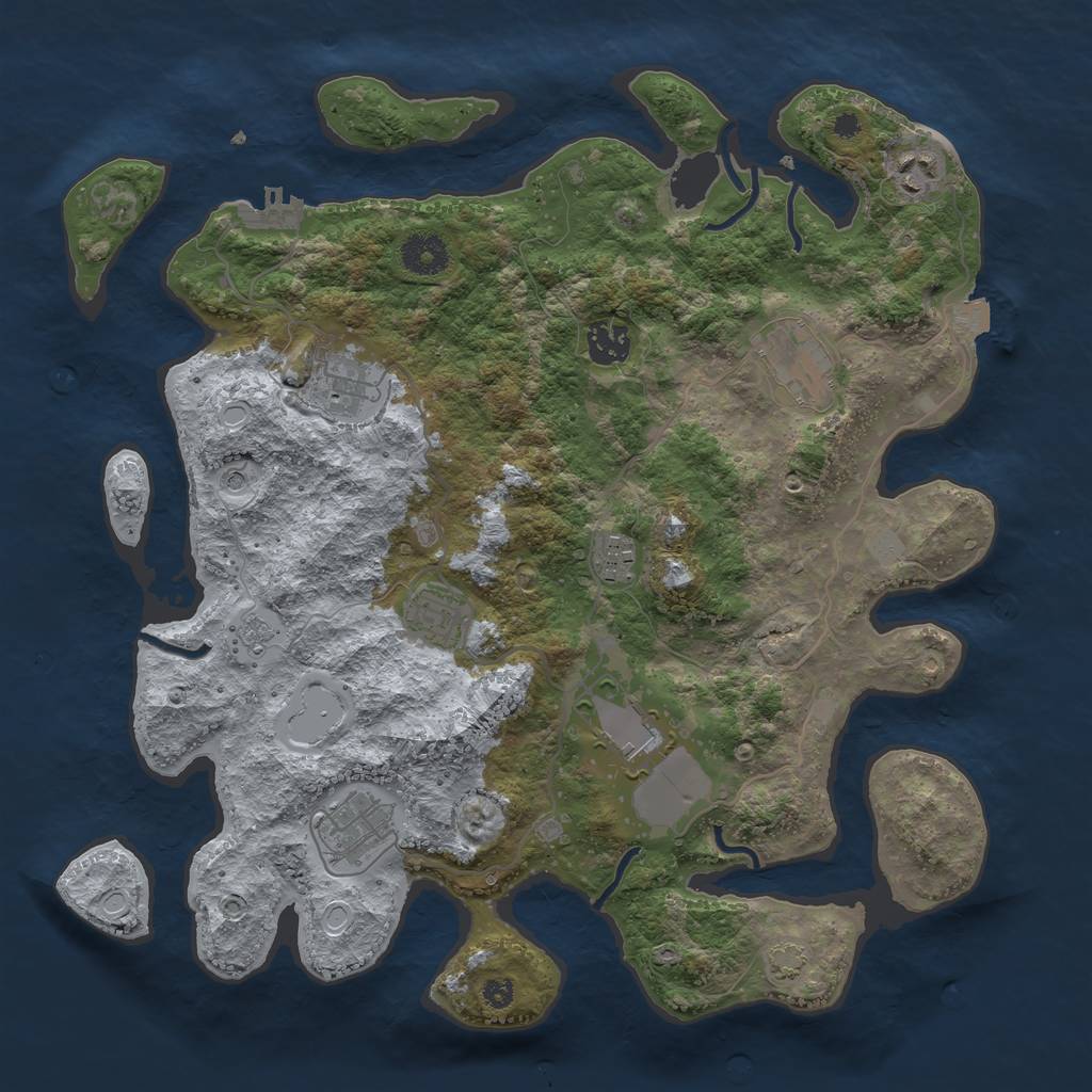 Rust Map: Procedural Map, Size: 3650, Seed: 91530854, 15 Monuments