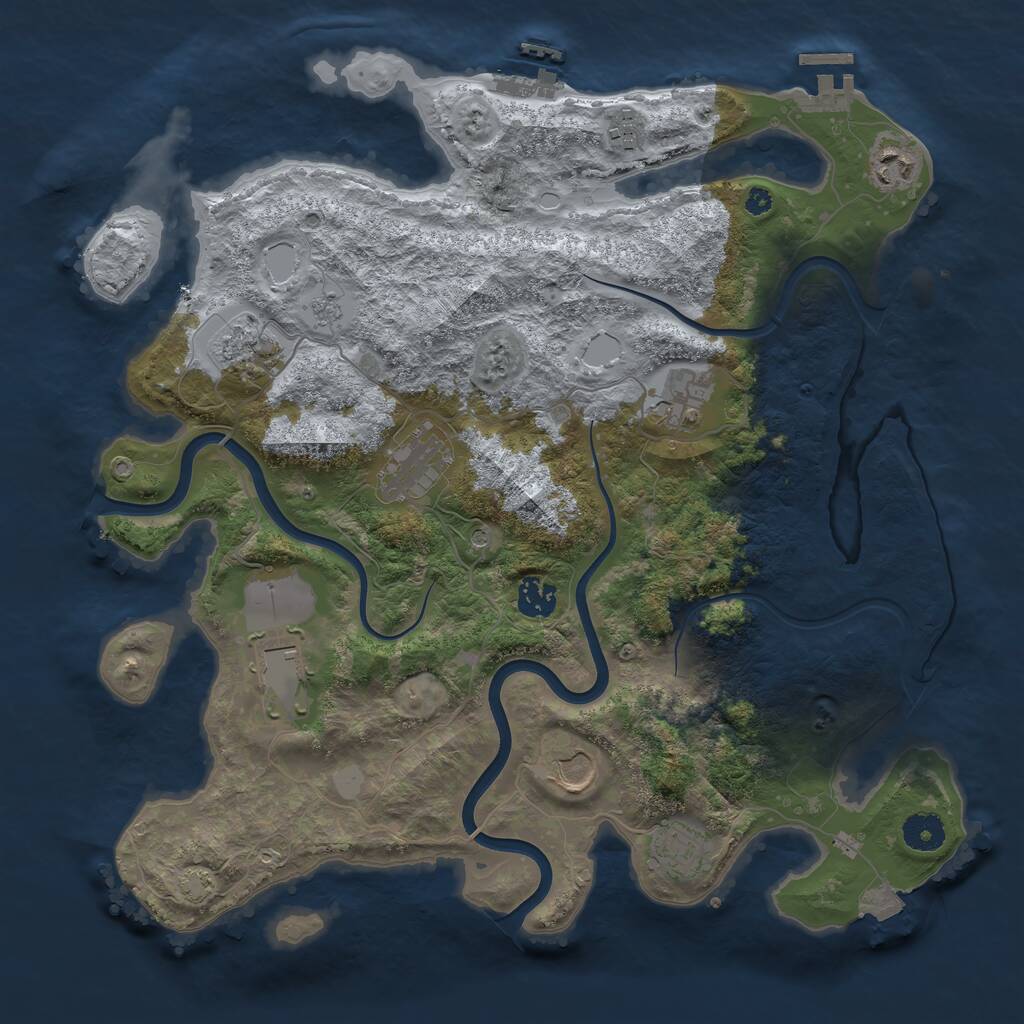 Rust Map: Procedural Map, Size: 3800, Seed: 74440640, 15 Monuments
