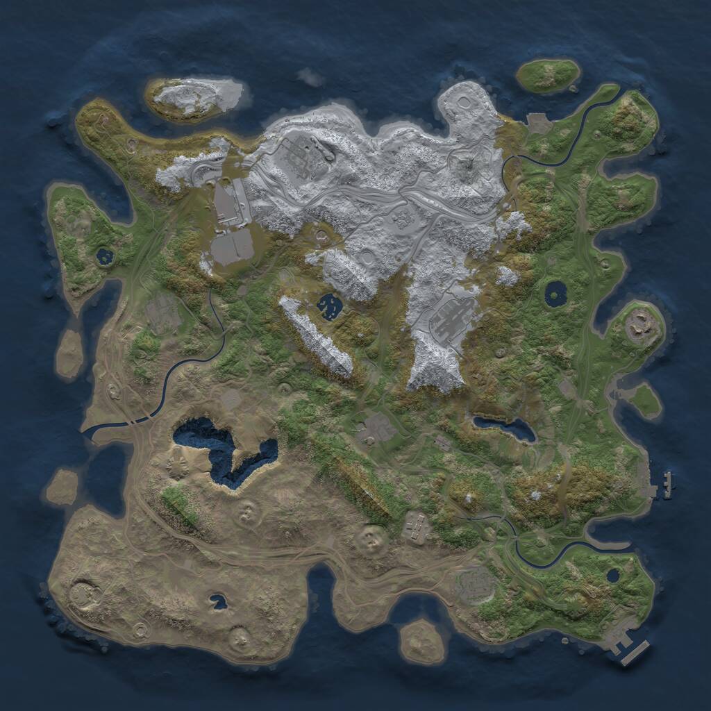 Rust Map: Procedural Map, Size: 4300, Seed: 413638476, 15 Monuments