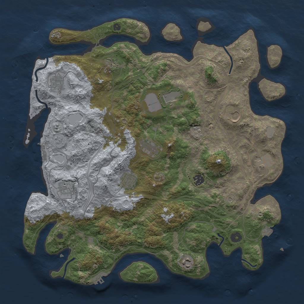 Rust Map: Procedural Map, Size: 4250, Seed: 61343027, 19 Monuments