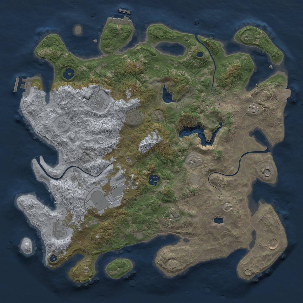 Rust Map: Procedural Map, Size: 4100, Seed: 15490670, 15 Monuments