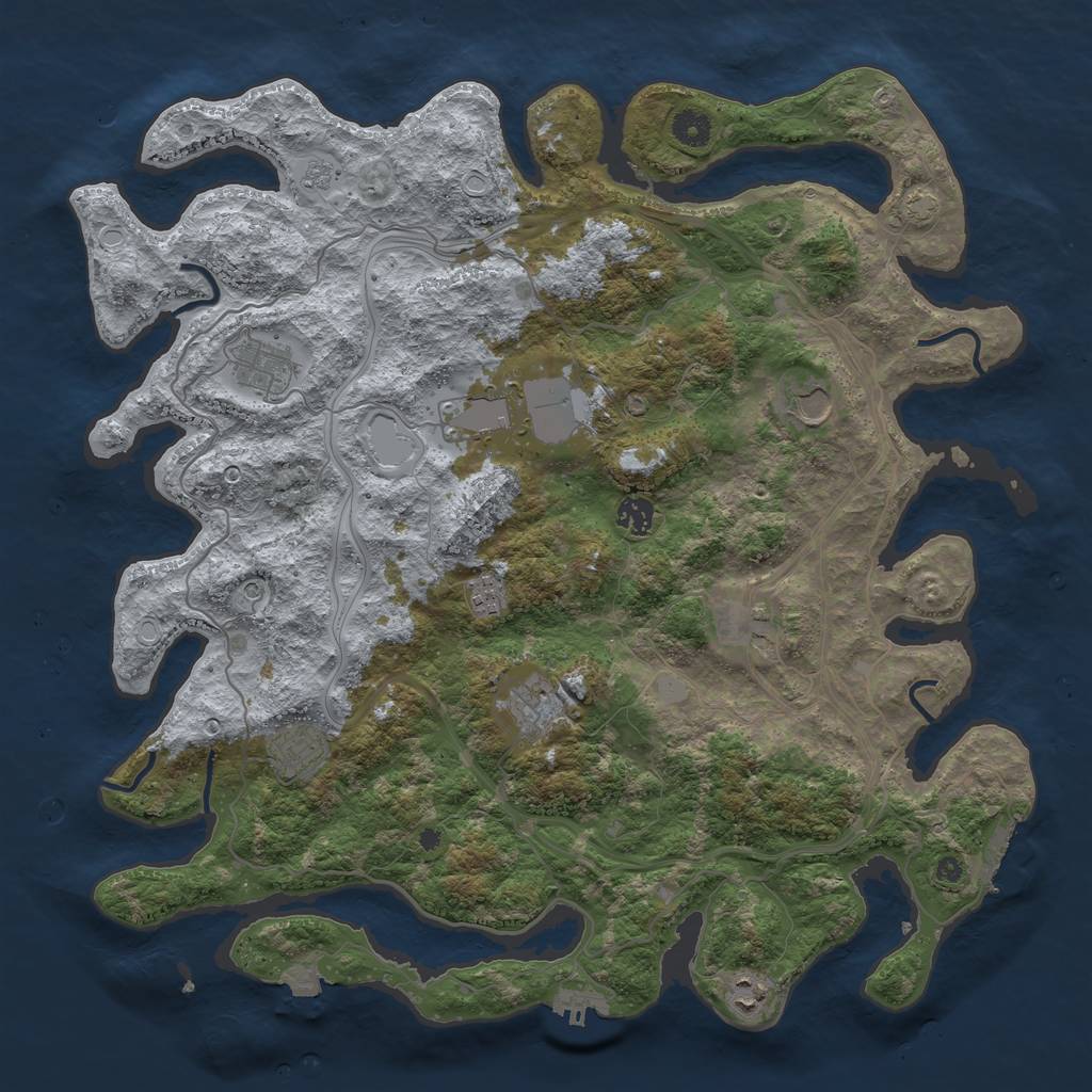 Rust Map: Procedural Map, Size: 4300, Seed: 39831288, 17 Monuments