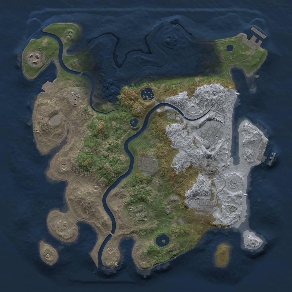 Rust Map: Procedural Map, Size: 3400, Seed: 37677065, 13 Monuments