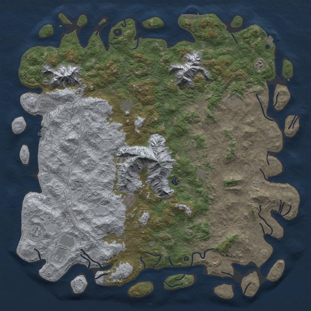 Rust Map: Procedural Map, Size: 6000, Seed: 1310310312, 19 Monuments