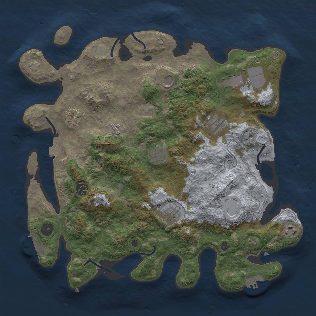 Rust Map: Procedural Map, Size: 3800, Seed: 89778056, 17 Monuments