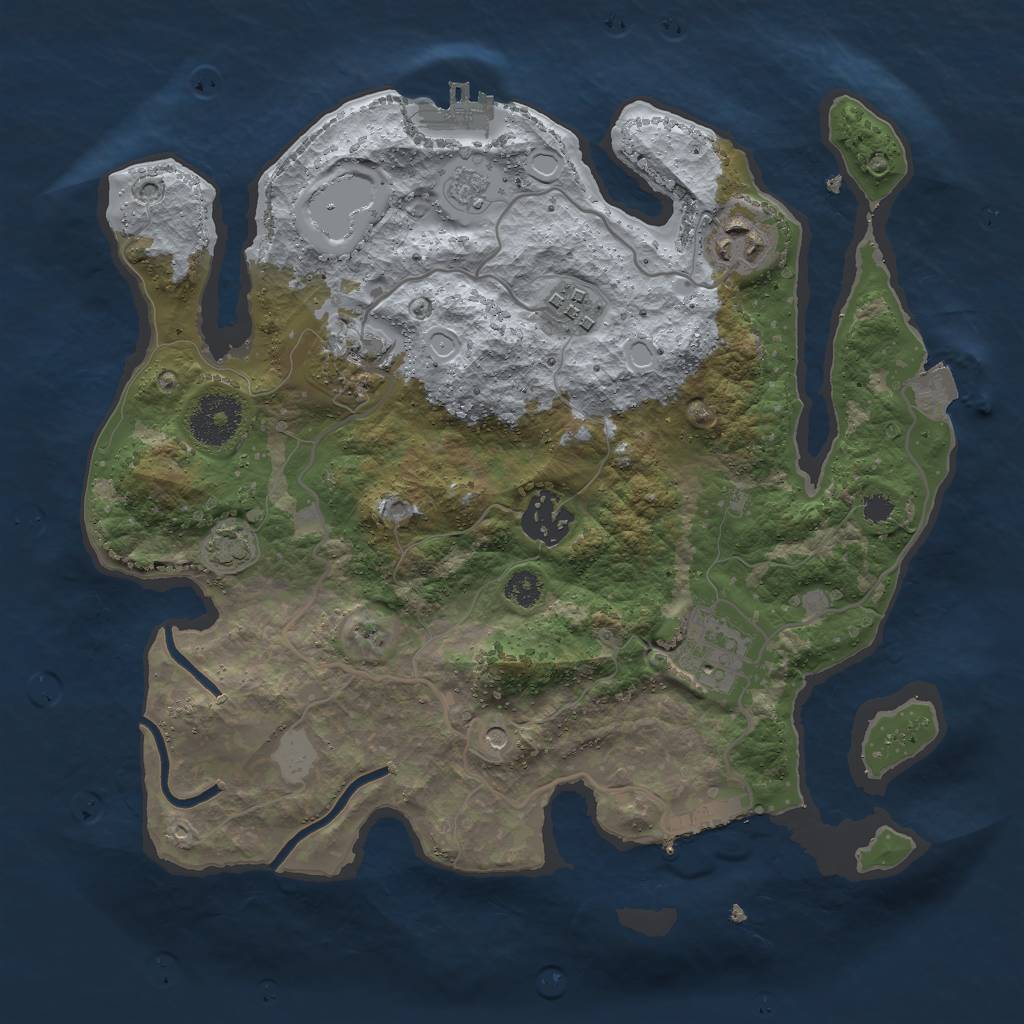 Rust Map: Procedural Map, Size: 3000, Seed: 4972810, 13 Monuments