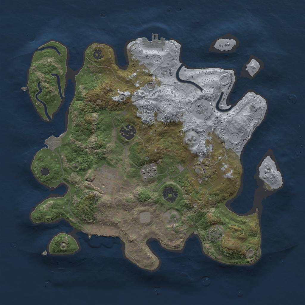 Rust Map: Procedural Map, Size: 3000, Seed: 1606605128, 12 Monuments