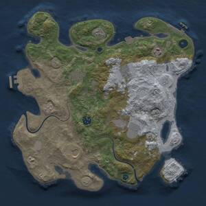 Thumbnail Rust Map: Procedural Map, Size: 3500, Seed: 1806943085, 13 Monuments