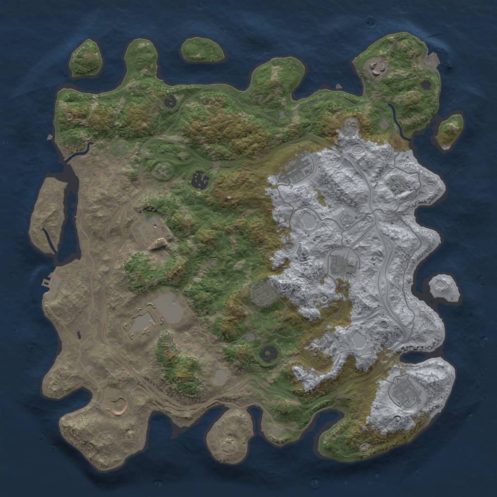 Rust Map: Procedural Map, Size: 4250, Seed: 9051, 18 Monuments