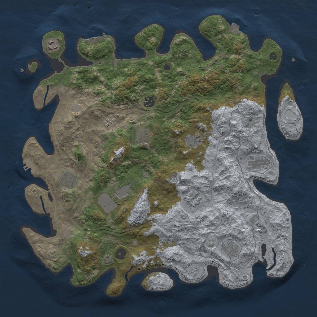 Rust Map: Procedural Map, Size: 4300, Seed: 115398880, 18 Monuments