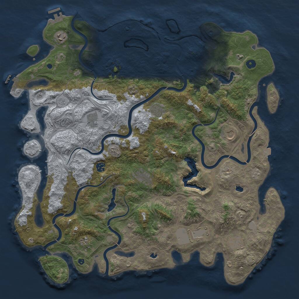 Rust Map: Procedural Map, Size: 4800, Seed: 1808822948, 16 Monuments