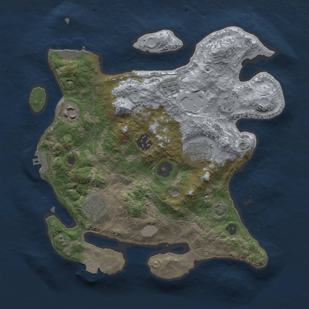 Rust Map: Procedural Map, Size: 3000, Seed: 4096582, 13 Monuments