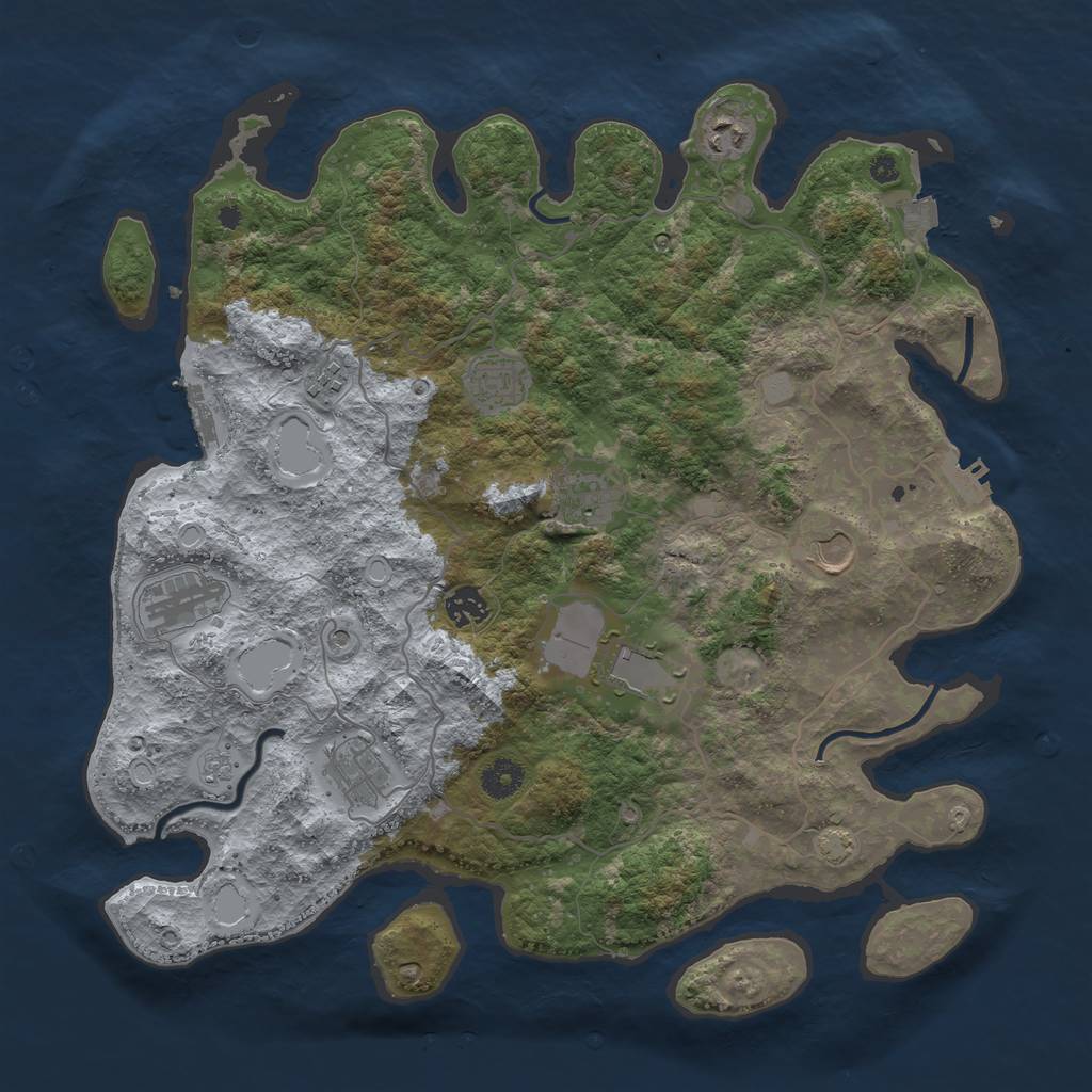 Rust Map: Procedural Map, Size: 4000, Seed: 1310310312, 17 Monuments