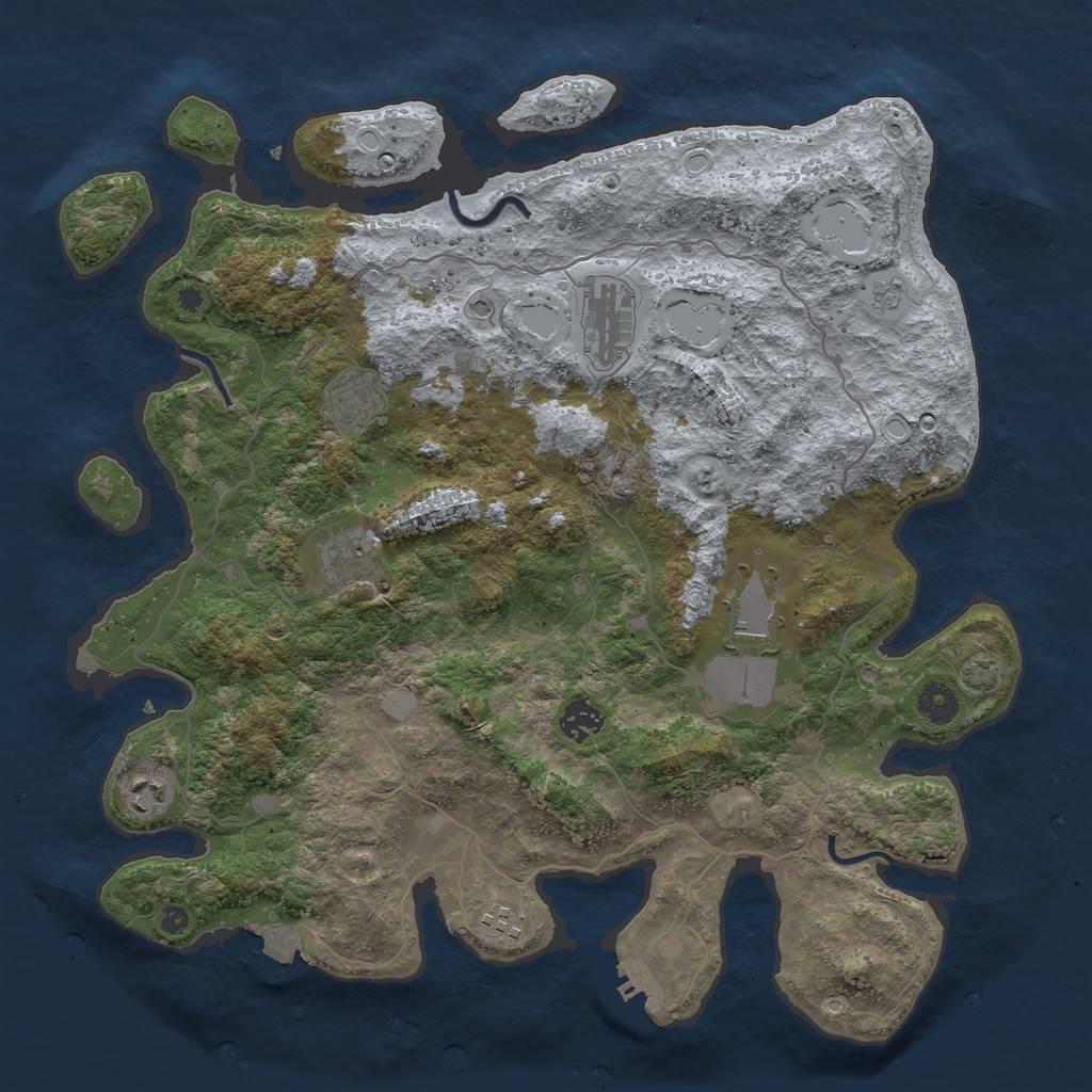 Rust Map: Procedural Map, Size: 4000, Seed: 131746, 14 Monuments