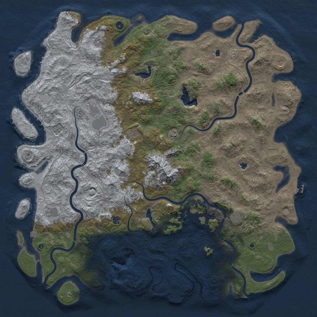 Rust Map: Procedural Map, Size: 6000, Seed: 49562318, 17 Monuments
