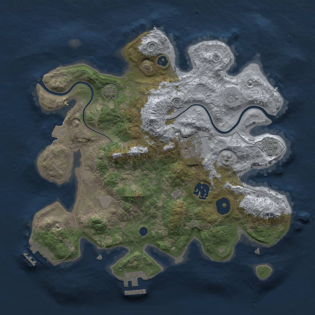 Rust Map: Procedural Map, Size: 3000, Seed: 159934, 8 Monuments