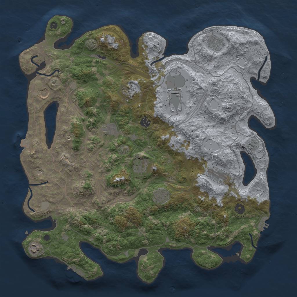 Rust Map: Procedural Map, Size: 4250, Seed: 1284225157, 19 Monuments