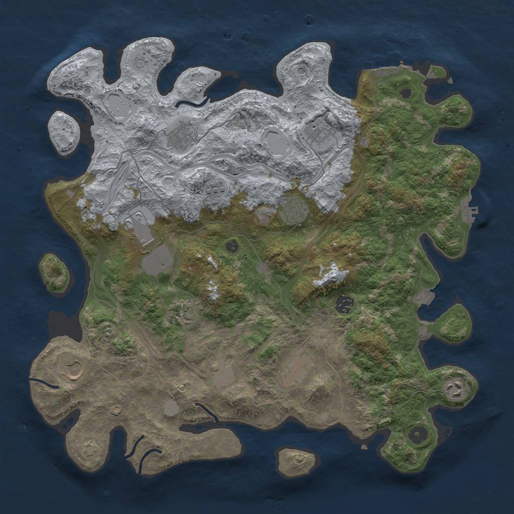 Rust Map: Procedural Map, Size: 4250, Seed: 1694467366, 19 Monuments