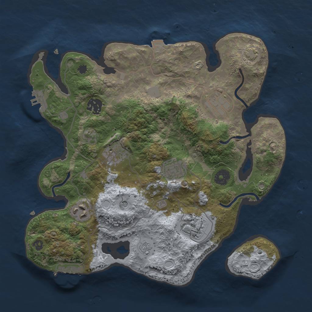 Rust Map: Procedural Map, Size: 3000, Seed: 321699900, 14 Monuments