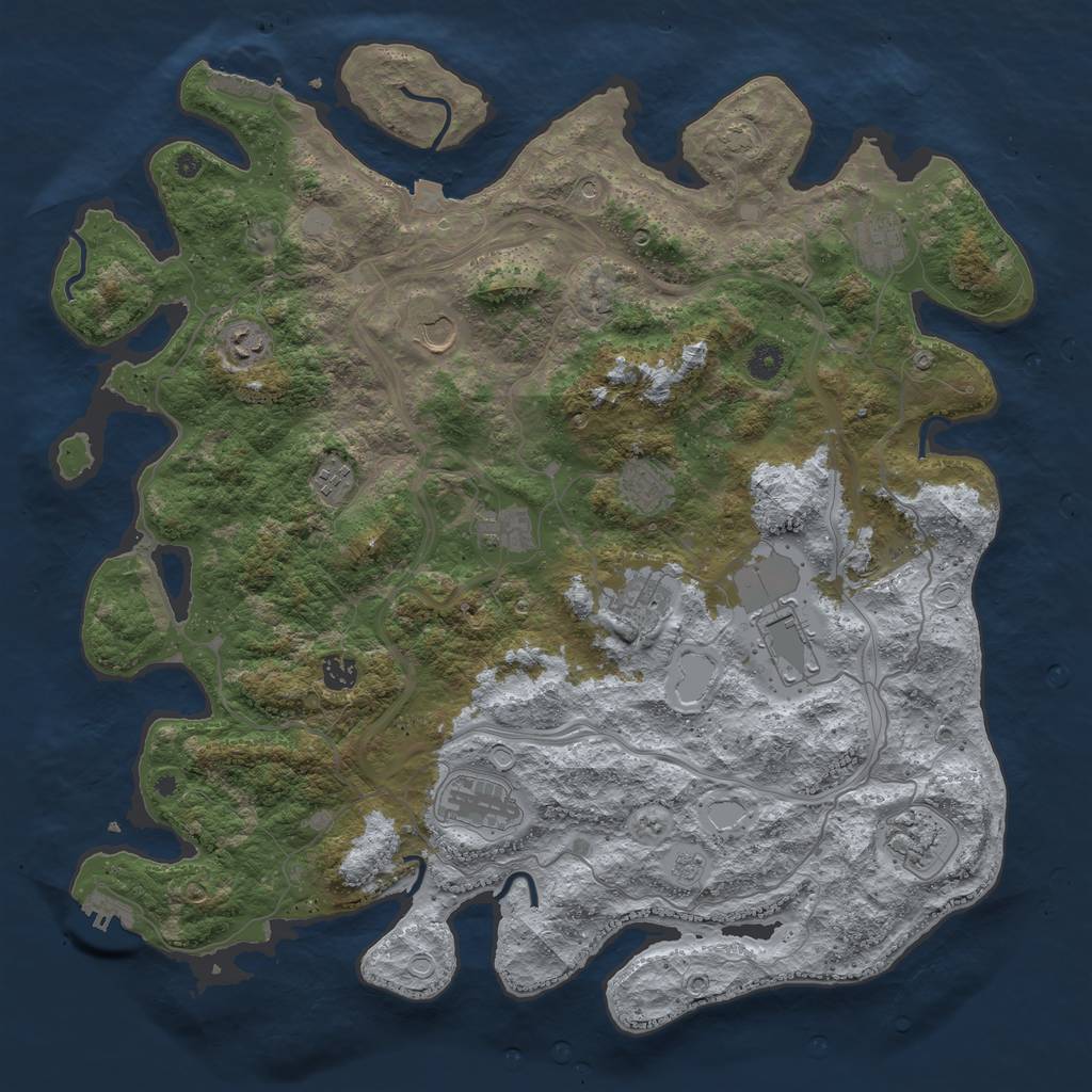 Rust Map: Procedural Map, Size: 4500, Seed: 1976567237, 19 Monuments