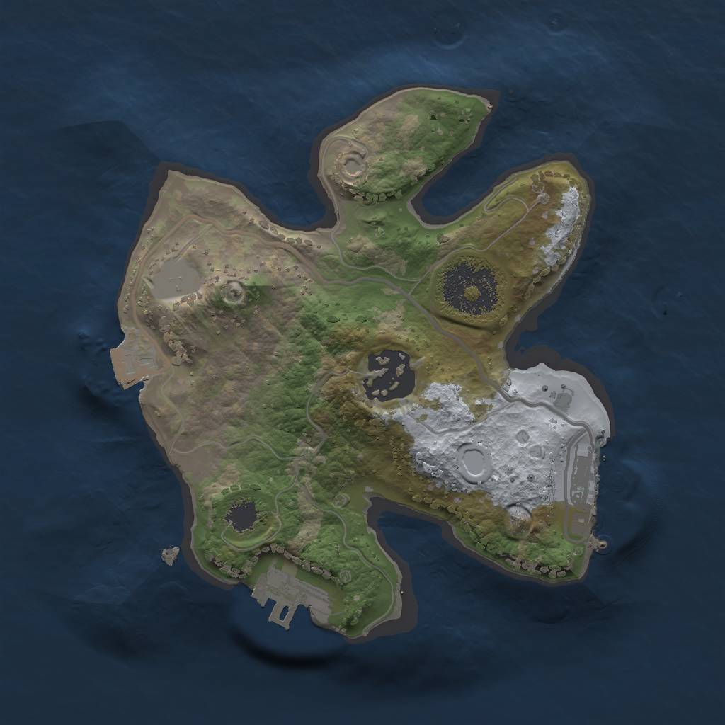 Rust Map: Procedural Map, Size: 2000, Seed: 870484274, 6 Monuments