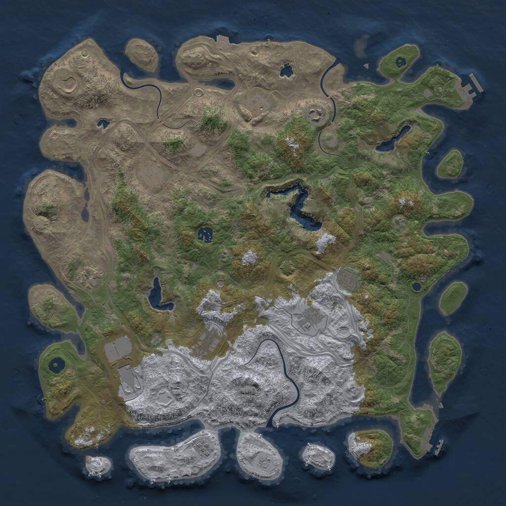 Rust Map: Procedural Map, Size: 4800, Seed: 538229773, 17 Monuments