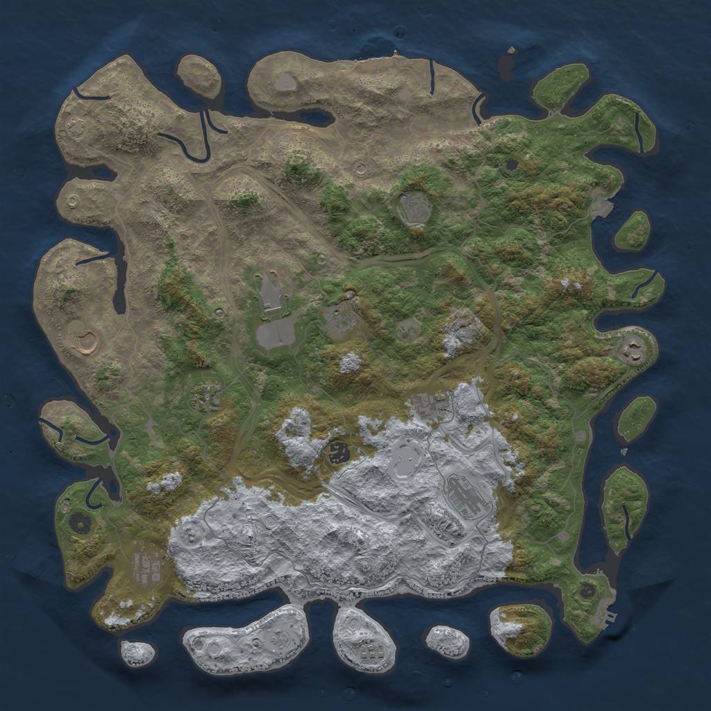 Rust Map: Procedural Map, Size: 4800, Seed: 538229773, 19 Monuments