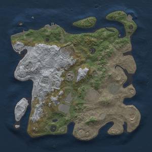 Thumbnail Rust Map: Procedural Map, Size: 3500, Seed: 654873115, 17 Monuments