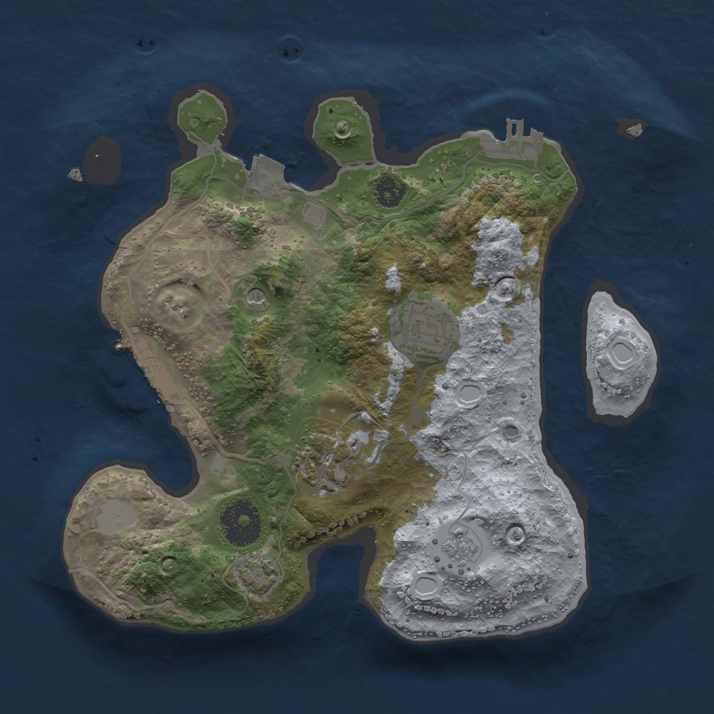 Rust Map: Procedural Map, Size: 2500, Seed: 7022023, 10 Monuments