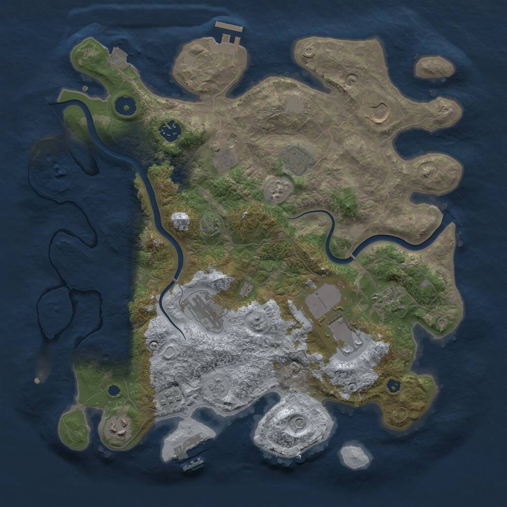 Rust Map: Procedural Map, Size: 3700, Seed: 63712809, 15 Monuments