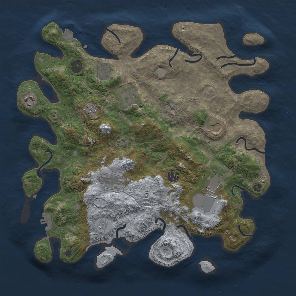 Rust Map: Procedural Map, Size: 3700, Seed: 63712809, 15 Monuments