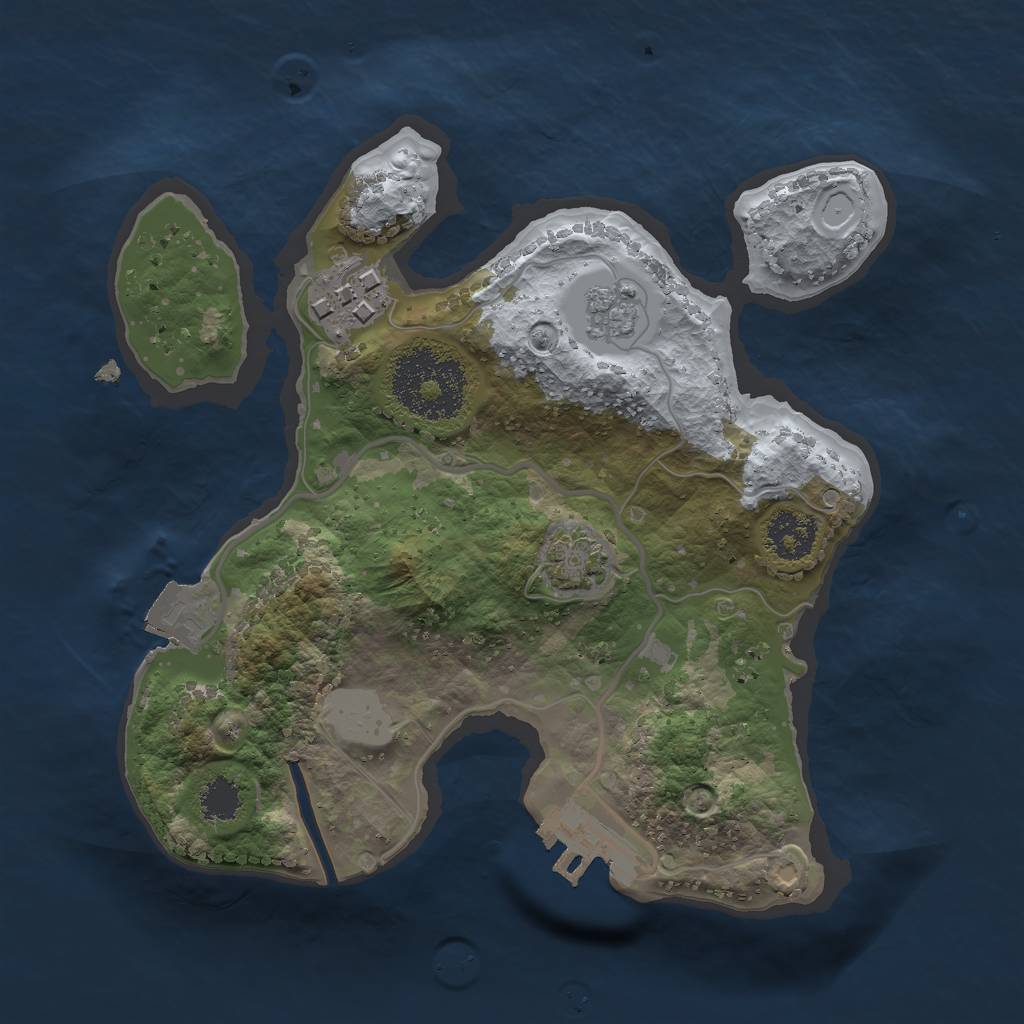 Rust Map: Procedural Map, Size: 2100, Seed: 433653, 7 Monuments