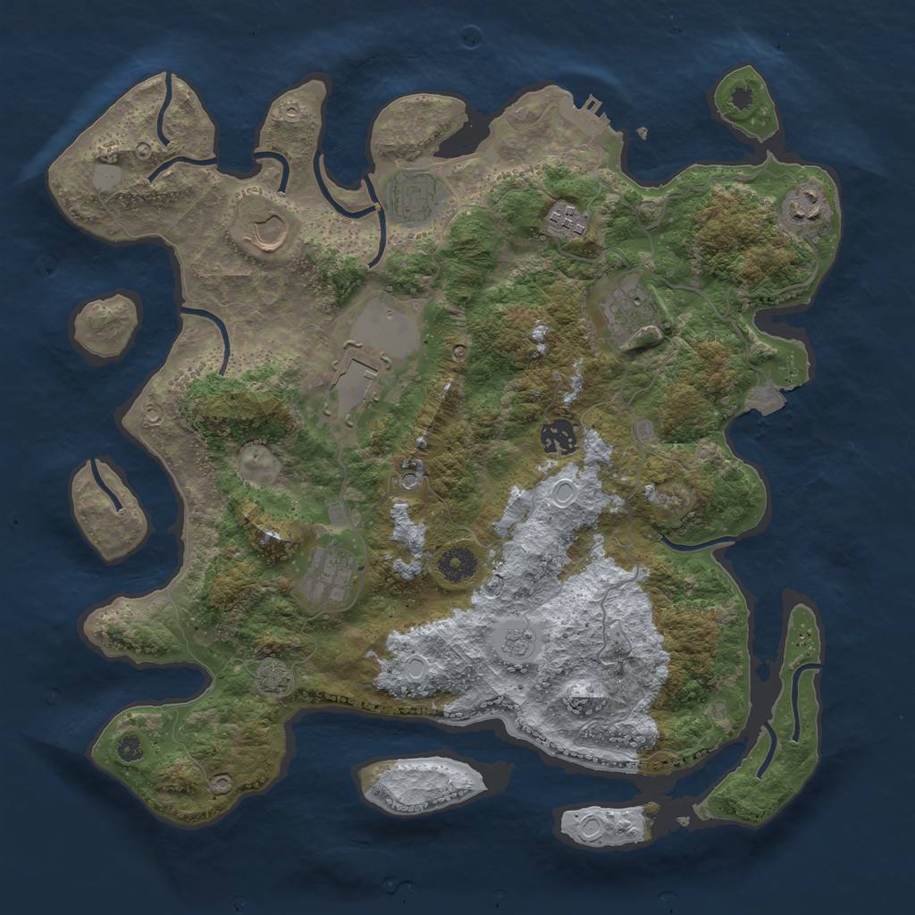 Rust Map: Procedural Map, Size: 3750, Seed: 84908979, 15 Monuments