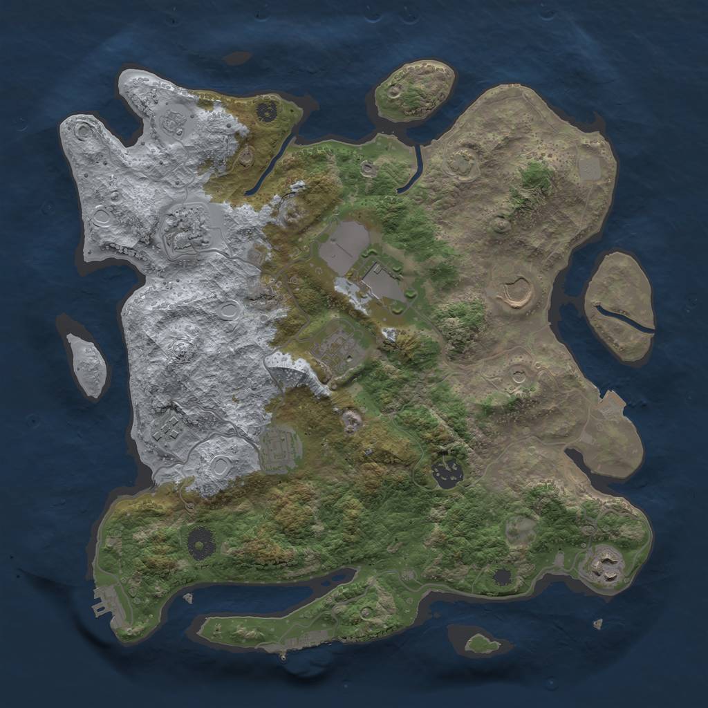 Rust Map: Procedural Map, Size: 3500, Seed: 96479364, 16 Monuments
