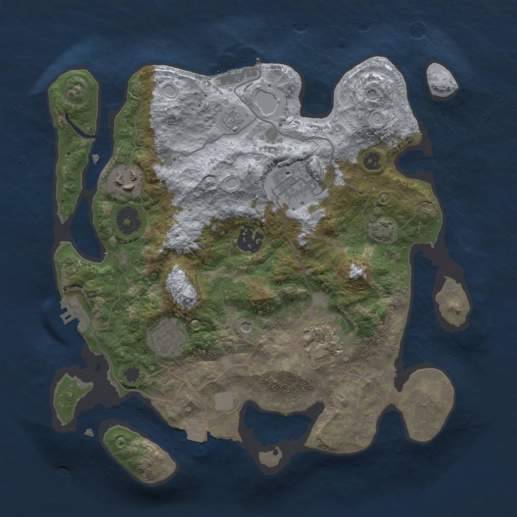 Rust Map: Procedural Map, Size: 3000, Seed: 15251521, 13 Monuments