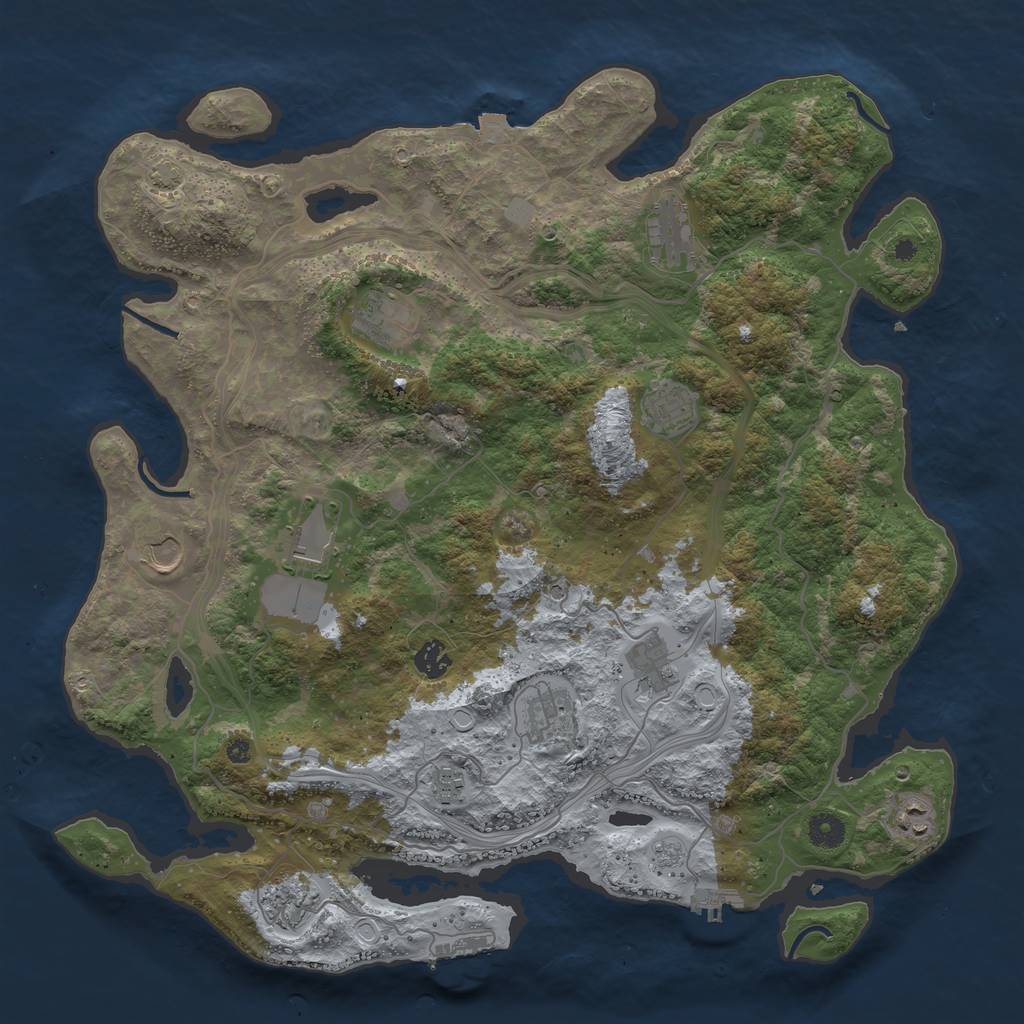 Rust Map: Procedural Map, Size: 4250, Seed: 669442888, 19 Monuments