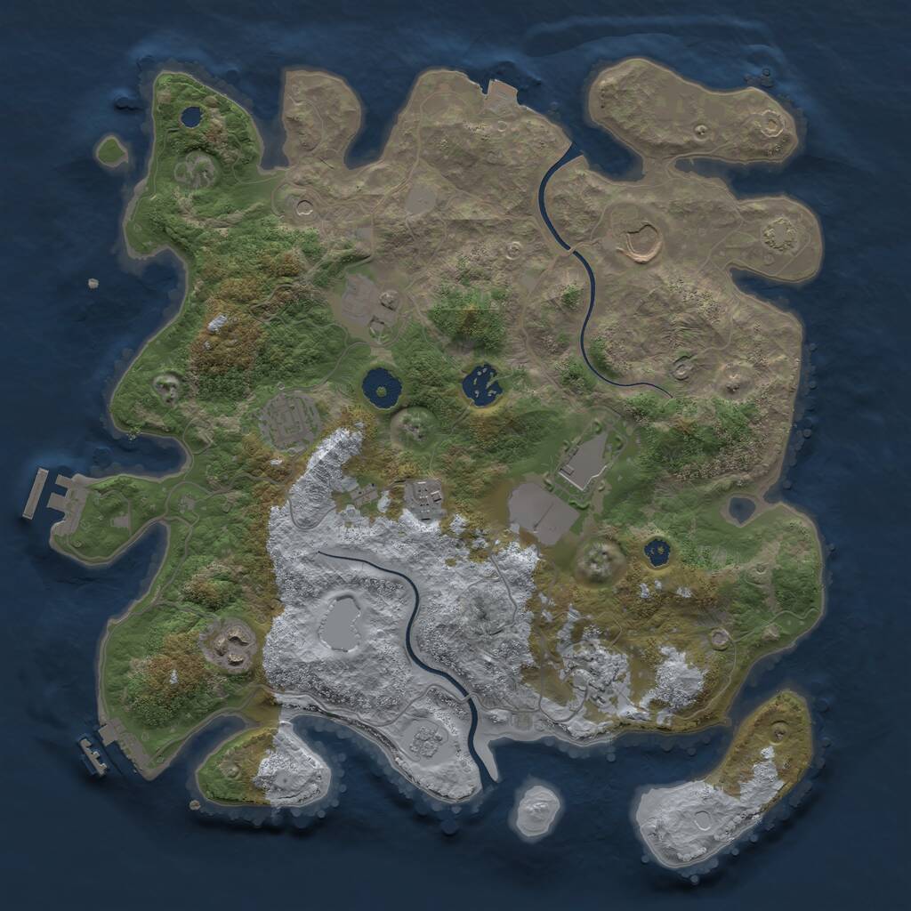 Rust Map: Procedural Map, Size: 3550, Seed: 88897901, 14 Monuments
