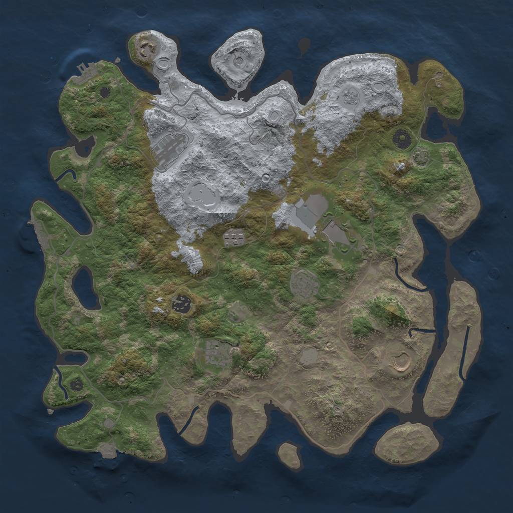 Rust Map: Procedural Map, Size: 4100, Seed: 10312286, 16 Monuments