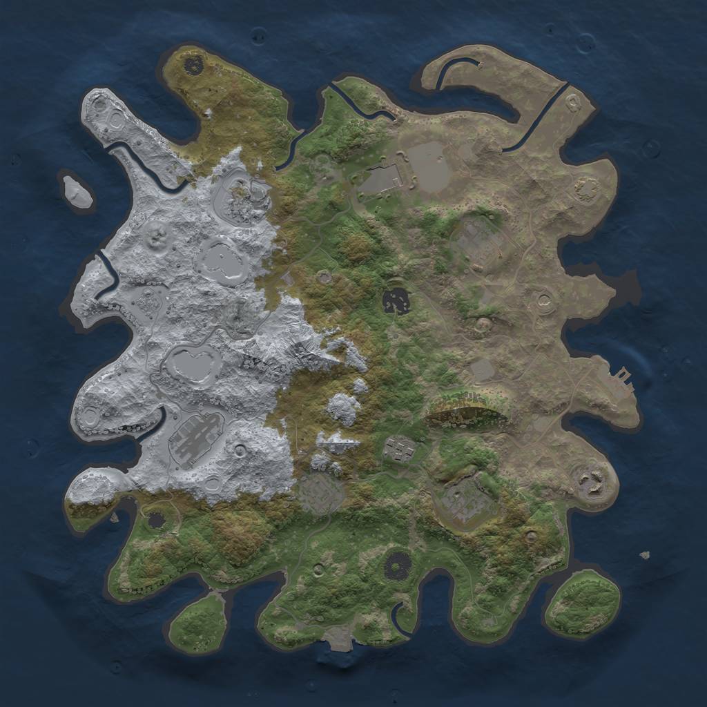 Rust Map: Procedural Map, Size: 3750, Seed: 37380417, 16 Monuments
