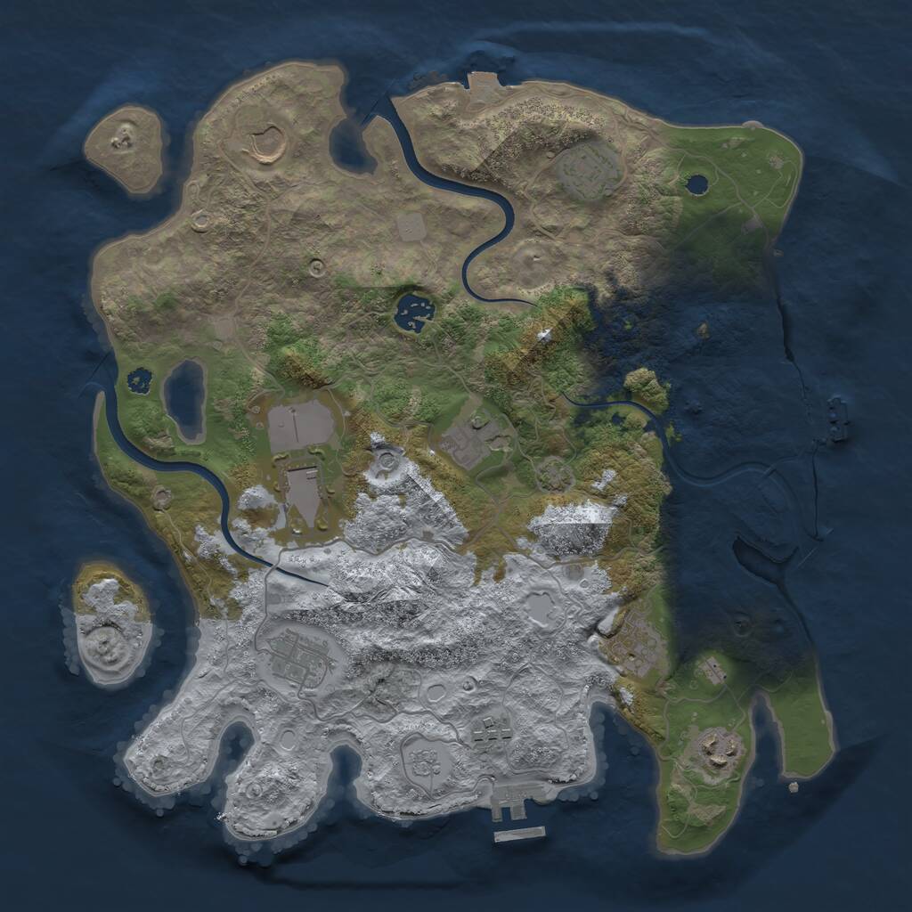 Rust Map: Procedural Map, Size: 3600, Seed: 71299502, 15 Monuments