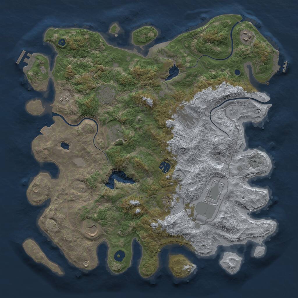 Rust Map: Procedural Map, Size: 4100, Seed: 64189549, 15 Monuments