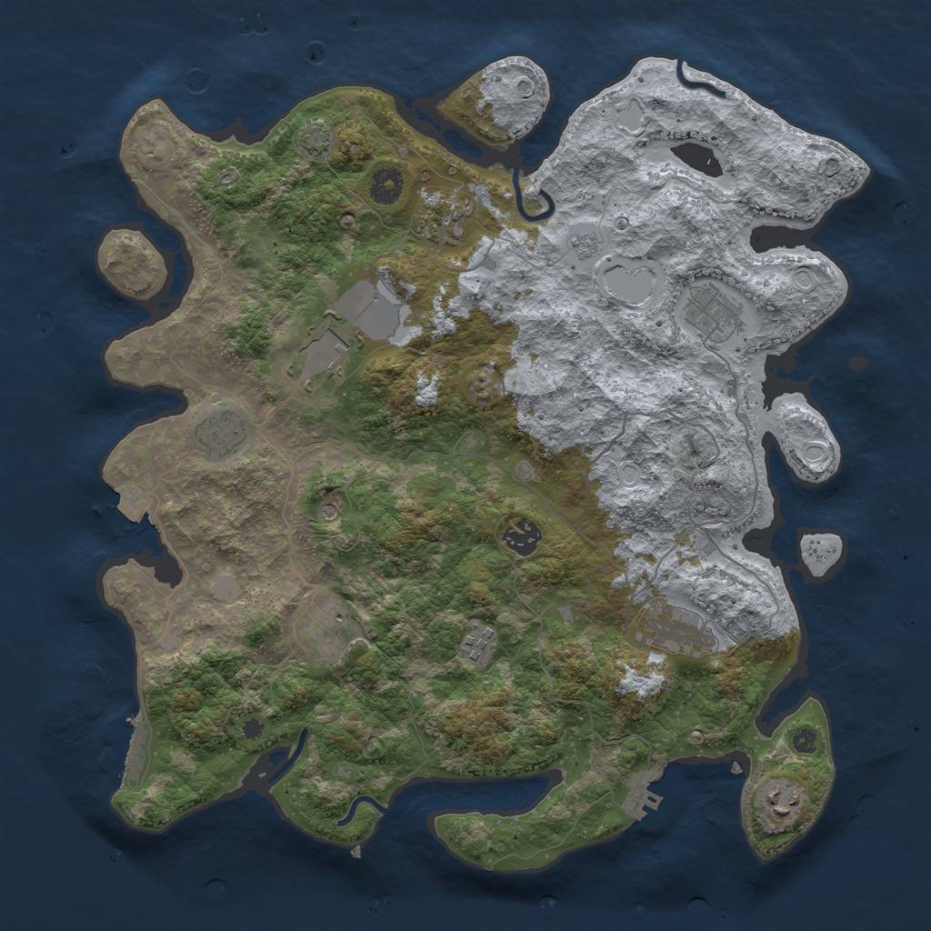 Rust Map: Procedural Map, Size: 3900, Seed: 7861620, 17 Monuments