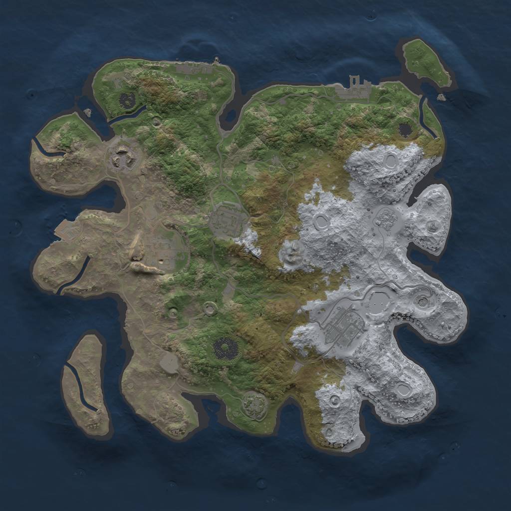 Rust Map: Procedural Map, Size: 3100, Seed: 1767227306, 12 Monuments