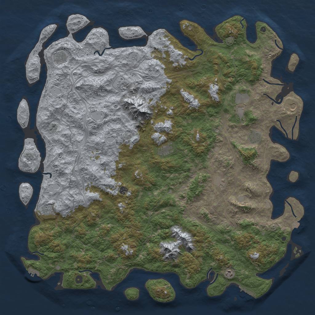 Rust Map: Procedural Map, Size: 6000, Seed: 220903, 19 Monuments
