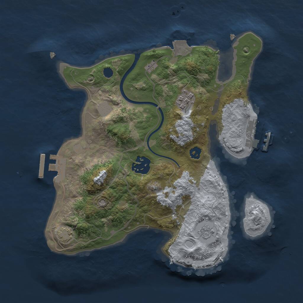 Rust Map: Procedural Map, Size: 2500, Seed: 1738998465, 7 Monuments